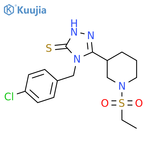 4-(4-Chlorobenzyl)-5-1-(ethylsulfonyl)piperidin-3-yl-4H-1,2,4-triazole-3-thiol structure