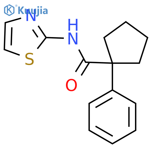1-Phenyl-N-(1,3-thiazol-2-yl)cyclopentane-1-carboxamide structure