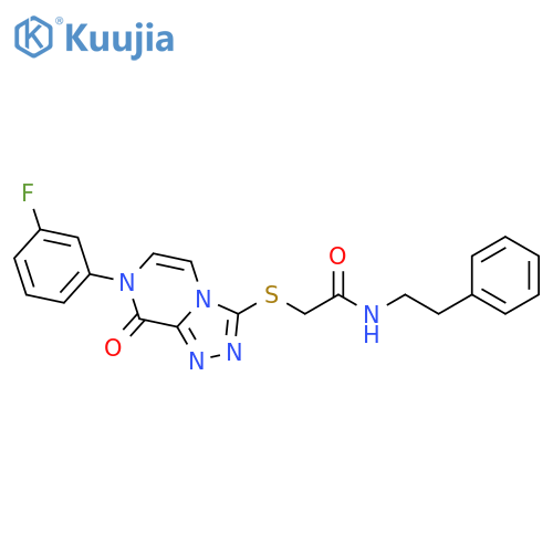 2-{7-(3-fluorophenyl)-8-oxo-7H,8H-1,2,4triazolo4,3-apyrazin-3-ylsulfanyl}-N-(2-phenylethyl)acetamide structure