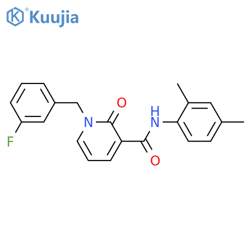 N-(2,4-dimethylphenyl)-1-(3-fluorophenyl)methyl-2-oxo-1,2-dihydropyridine-3-carboxamide structure