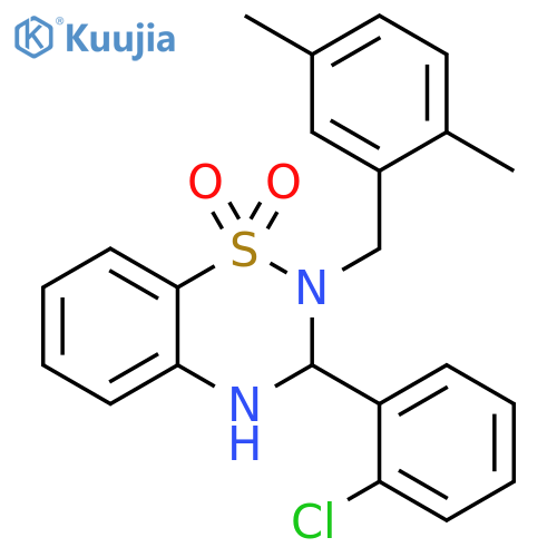 3-(2-chlorophenyl)-2-(2,5-dimethylphenyl)methyl-3,4-dihydro-2H-1lambda6,2,4-benzothiadiazine-1,1-dione structure