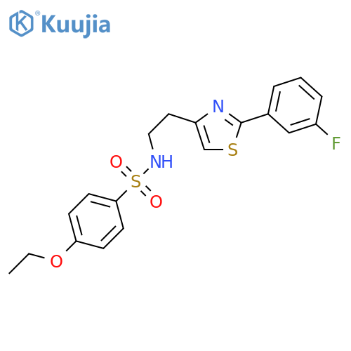 4-ethoxy-N-{2-2-(3-fluorophenyl)-1,3-thiazol-4-ylethyl}benzene-1-sulfonamide structure