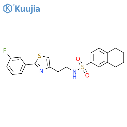 N-{2-2-(3-fluorophenyl)-1,3-thiazol-4-ylethyl}-5,6,7,8-tetrahydronaphthalene-2-sulfonamide structure