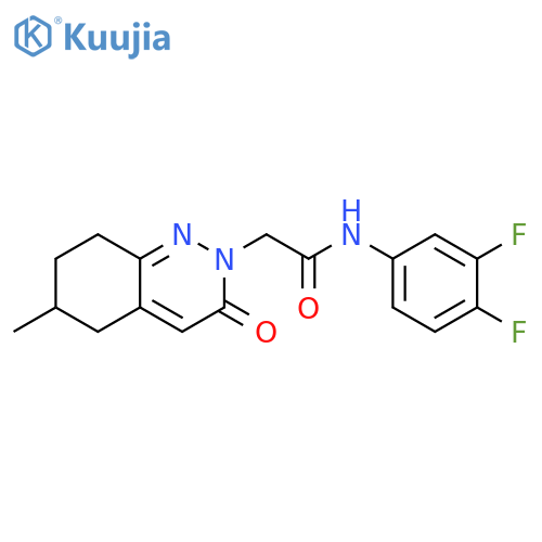 N-(3,4-difluorophenyl)-2-(6-methyl-3-oxo-2,3,5,6,7,8-hexahydrocinnolin-2-yl)acetamide structure
