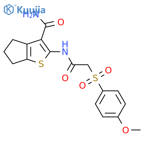 2-2-(4-methoxybenzenesulfonyl)acetamido-4H,5H,6H-cyclopentabthiophene-3-carboxamide structure