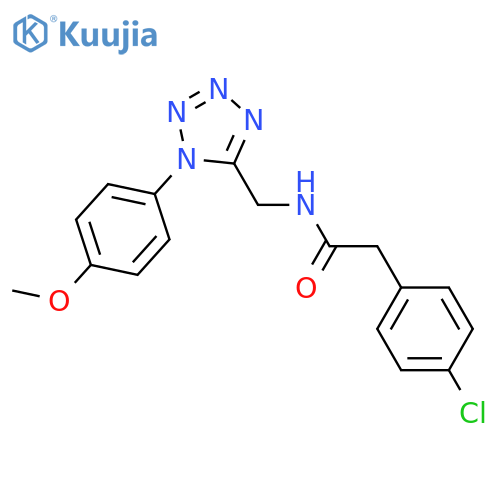 2-(4-chlorophenyl)-N-{1-(4-methoxyphenyl)-1H-1,2,3,4-tetrazol-5-ylmethyl}acetamide structure