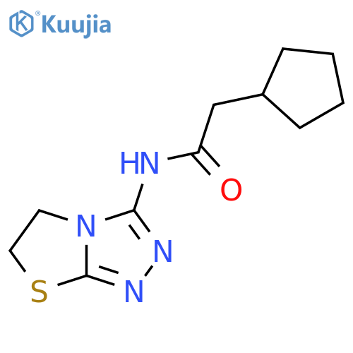 2-cyclopentyl-N-{5H,6H-1,2,4triazolo3,4-b1,3thiazol-3-yl}acetamide structure