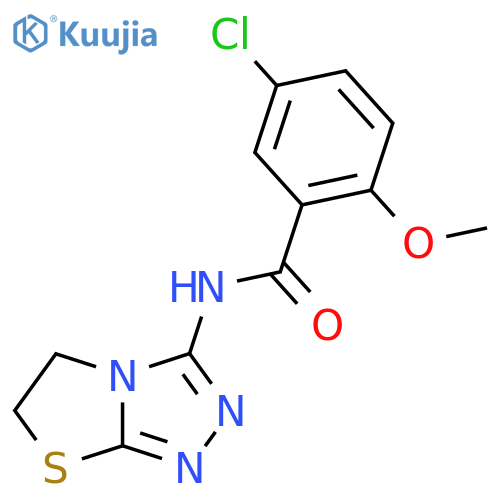 5-chloro-2-methoxy-N-{5H,6H-1,2,4triazolo3,4-b1,3thiazol-3-yl}benzamide structure