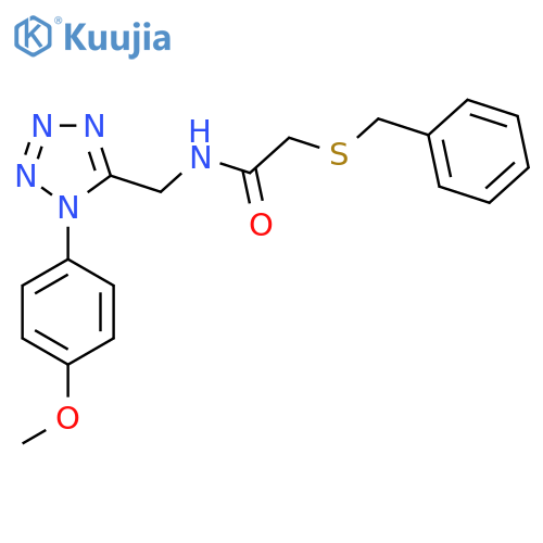 2-(benzylsulfanyl)-N-{1-(4-methoxyphenyl)-1H-1,2,3,4-tetrazol-5-ylmethyl}acetamide structure