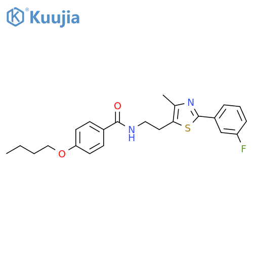 4-butoxy-N-{2-2-(3-fluorophenyl)-4-methyl-1,3-thiazol-5-ylethyl}benzamide structure