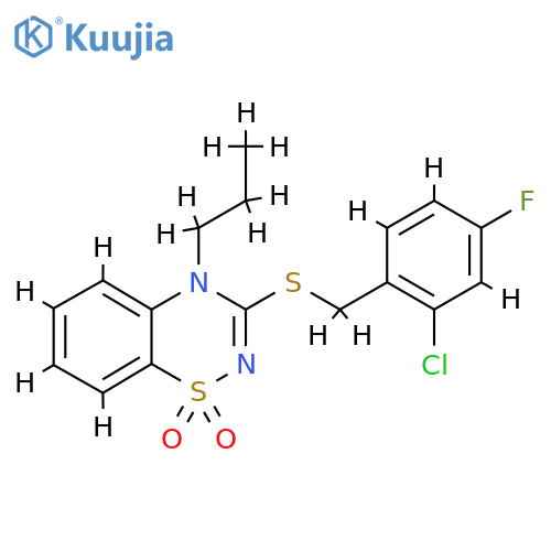 3-{(2-chloro-4-fluorophenyl)methylsulfanyl}-4-propyl-4H-1lambda6,2,4-benzothiadiazine-1,1-dione structure