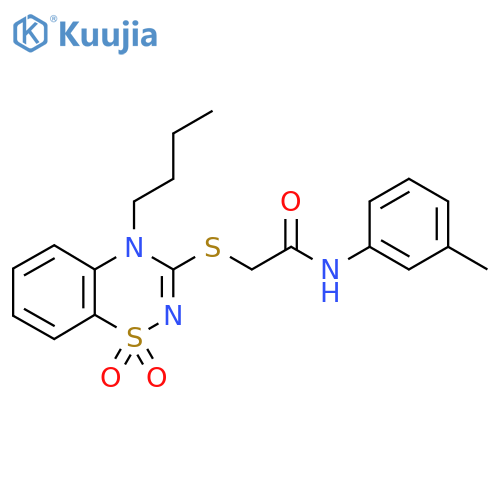 2-(4-butyl-1,1-dioxo-4H-1lambda6,2,4-benzothiadiazin-3-yl)sulfanyl-N-(3-methylphenyl)acetamide structure