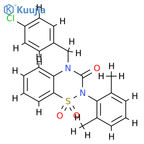 4-(4-chlorophenyl)methyl-2-(2,6-dimethylphenyl)-3,4-dihydro-2H-1lambda6,2,4-benzothiadiazine-1,1,3-trione structure