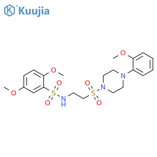 2,5-dimethoxy-N-(2-{4-(2-methoxyphenyl)piperazin-1-ylsulfonyl}ethyl)benzene-1-sulfonamide structure