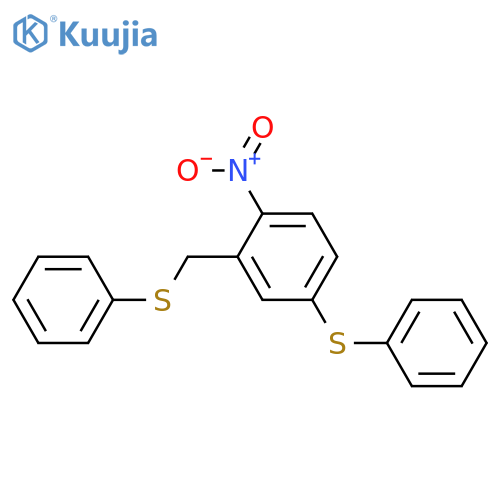 Benzene, 1-nitro-4-(phenylthio)-2-[(phenylthio)methyl]- structure