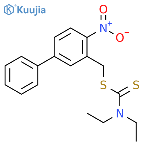 Carbamodithioic acid, diethyl-, (4-nitro[1,1'-biphenyl]-3-yl)methyl ester structure