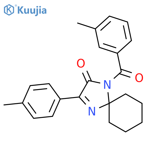 1-(3-methylbenzoyl)-3-(4-methylphenyl)-1,4-diazaspiro4.5dec-3-en-2-one structure