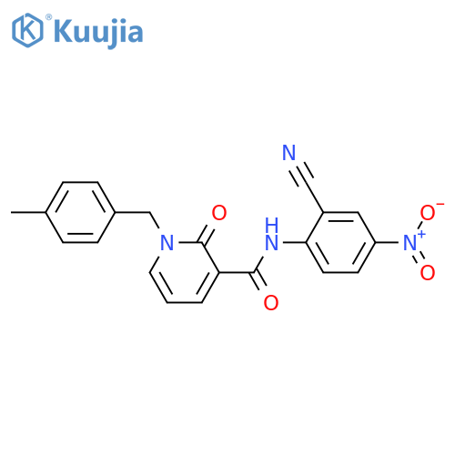 N-(2-cyano-4-nitrophenyl)-1-(4-methylphenyl)methyl-2-oxo-1,2-dihydropyridine-3-carboxamide structure