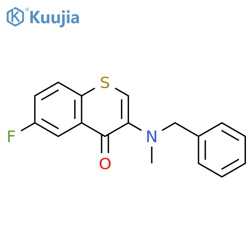 3-benzyl(methyl)amino-6-fluoro-4H-thiochromen-4-one structure