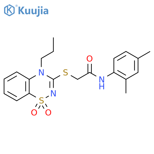 N-(2,4-dimethylphenyl)-2-(1,1-dioxo-4-propyl-4H-1lambda6,2,4-benzothiadiazin-3-yl)sulfanylacetamide structure