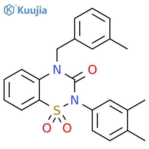 2-(3,4-dimethylphenyl)-4-(3-methylphenyl)methyl-3,4-dihydro-2H-1,2,4-benzothiadiazine-1,1,3-trione structure