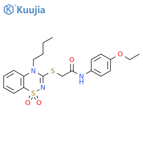 2-(4-butyl-1,1-dioxo-4H-1lambda6,2,4-benzothiadiazin-3-yl)sulfanyl-N-(4-ethoxyphenyl)acetamide structure