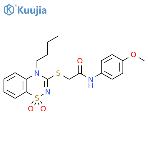 2-(4-butyl-1,1-dioxo-4H-1lambda6,2,4-benzothiadiazin-3-yl)sulfanyl-N-(4-methoxyphenyl)acetamide structure