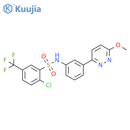 2-chloro-N-3-(6-methoxypyridazin-3-yl)phenyl-5-(trifluoromethyl)benzene-1-sulfonamide structure