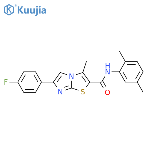 N-(2,5-dimethylphenyl)-6-(4-fluorophenyl)-3-methylimidazo2,1-b1,3thiazole-2-carboxamide structure