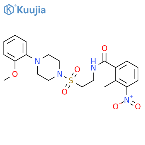 N-(2-{4-(2-methoxyphenyl)piperazin-1-ylsulfonyl}ethyl)-2-methyl-3-nitrobenzamide structure