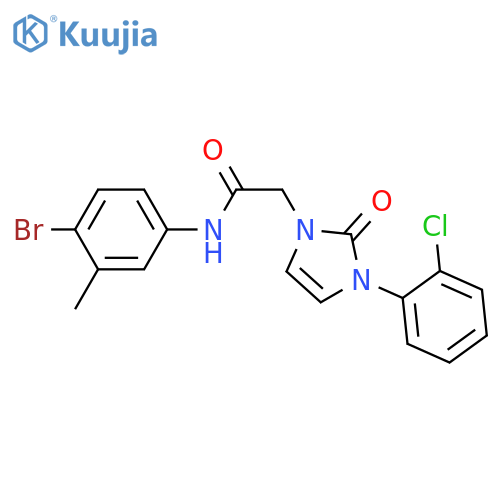 N-(4-bromo-3-methylphenyl)-2-3-(2-chlorophenyl)-2-oxo-2,3-dihydro-1H-imidazol-1-ylacetamide structure