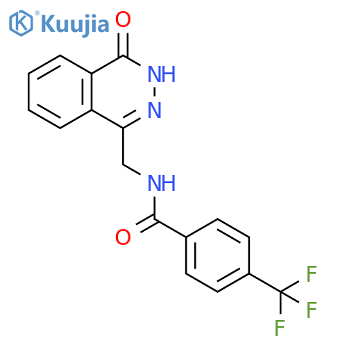 N-(4-oxo-3,4-dihydrophthalazin-1-yl)methyl-4-(trifluoromethyl)benzamide structure