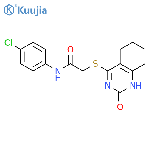N-(4-chlorophenyl)-2-(2-oxo-1,2,5,6,7,8-hexahydroquinazolin-4-yl)sulfanylacetamide structure