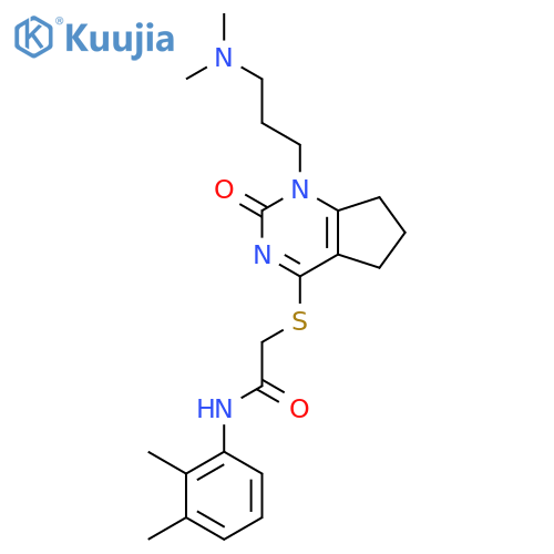 2-({1-3-(dimethylamino)propyl-2-oxo-1H,2H,5H,6H,7H-cyclopentadpyrimidin-4-yl}sulfanyl)-N-(2,3-dimethylphenyl)acetamide structure