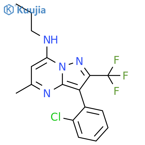 3-(2-chlorophenyl)-5-methyl-N-propyl-2-(trifluoromethyl)pyrazolo1,5-apyrimidin-7-amine structure