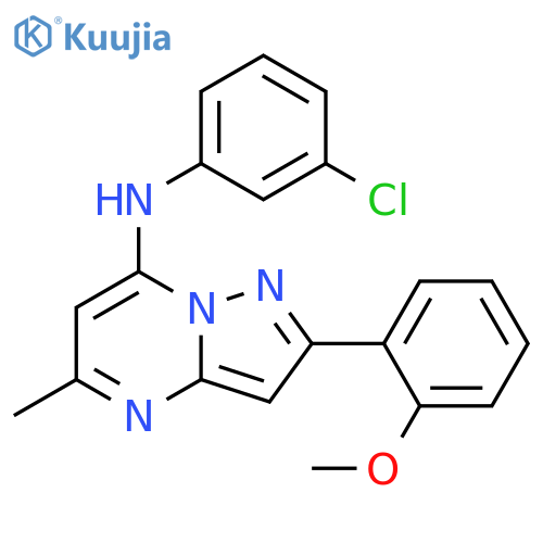 N-(3-chlorophenyl)-2-(2-methoxyphenyl)-5-methylpyrazolo1,5-apyrimidin-7-amine structure