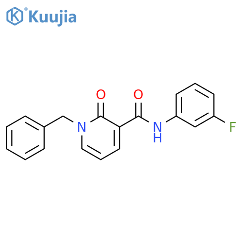 1-benzyl-N-(3-fluorophenyl)-2-oxo-1,2-dihydropyridine-3-carboxamide structure