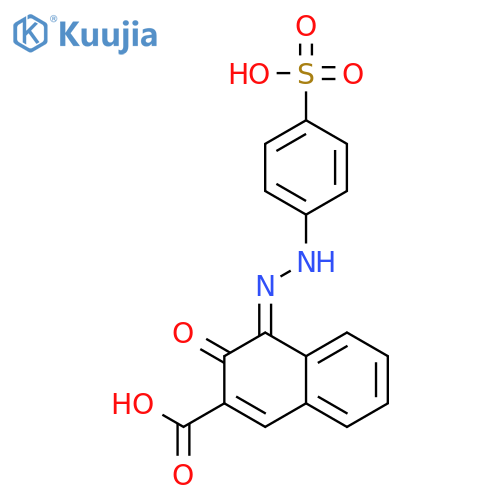 3-oxo-4-[(4-sulfophenyl)hydrazinylidene]naphthalene-2-carboxylic acid structure