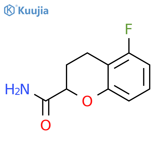 2H-1-Benzopyran-2-carboxamide, 5-fluoro-3,4-dihydro- structure