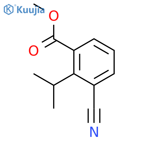 Benzoic acid, 3-cyano-2-(1-methylethyl)-, methyl ester structure