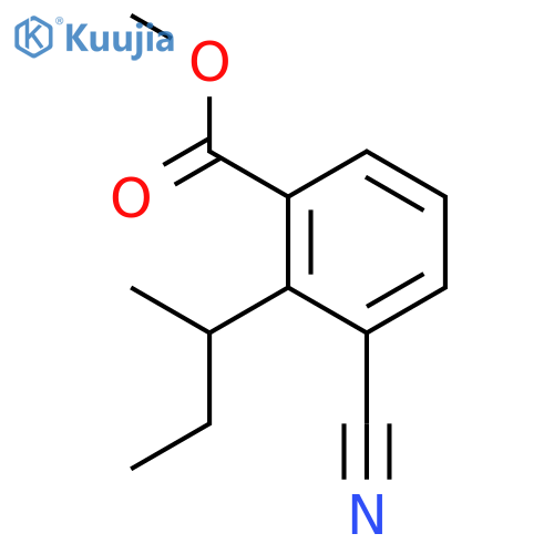 Benzoic acid, 3-cyano-2-(1-methylpropyl)-, methyl ester structure