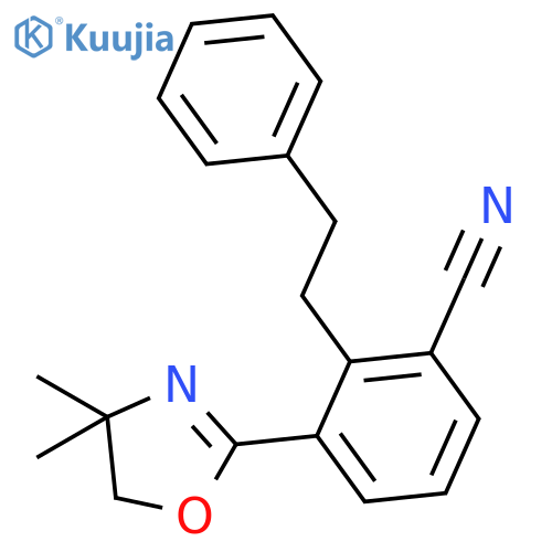 Benzonitrile, 3-(4,5-dihydro-4,4-dimethyl-2-oxazolyl)-2-(2-phenylethyl)- structure