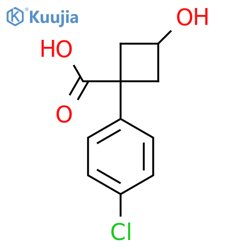 rac-(1s,3s)-1-(4-chlorophenyl)-3-hydroxycyclobutane-1-carboxylic acid structure