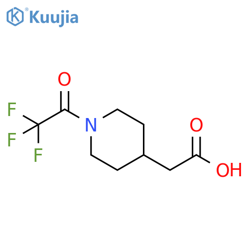 2-1-(trifluoroacetyl)piperidin-4-ylacetic acid structure