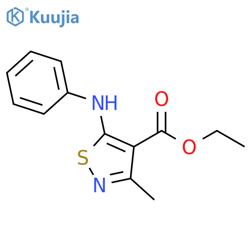 4-Isothiazolecarboxylic acid, 3-methyl-5-(phenylamino)-, ethyl ester structure