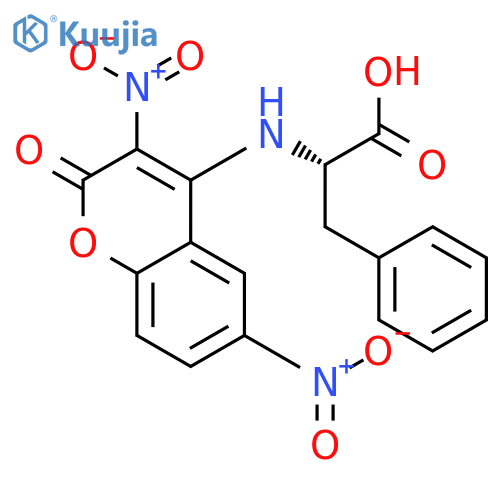 L-Phenylalanine, N-(3,6-dinitro-2-oxo-2H-1-benzopyran-4-yl)- structure