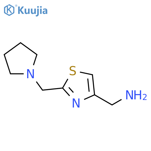 4-Thiazolemethanamine, 2-(1-pyrrolidinylmethyl)- structure