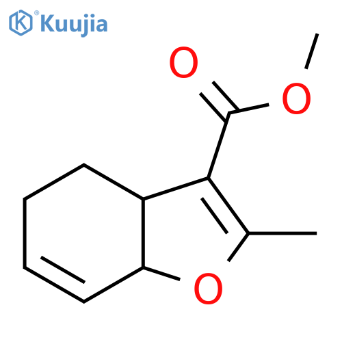 3-Benzofurancarboxylic acid, 3a,4,5,7a-tetrahydro-2-methyl-, methylester structure