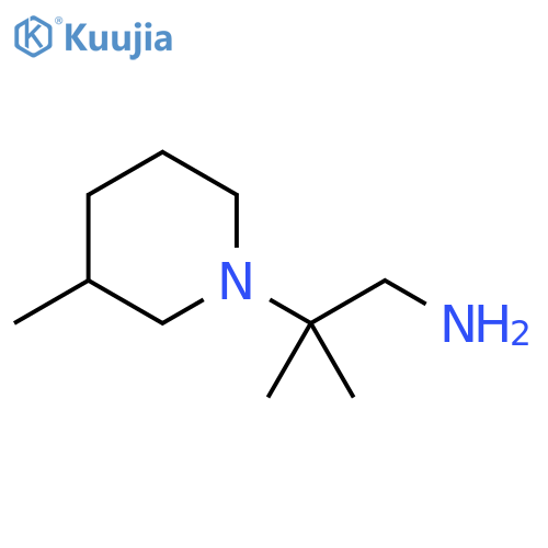 2-methyl-2-(3-methylpiperidin-1-yl)propan-1-amine structure