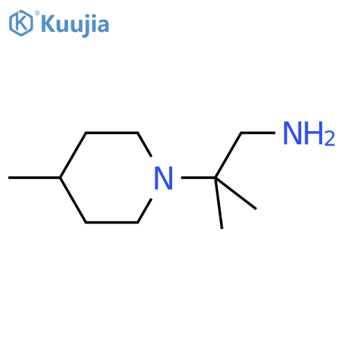 2-Methyl-2-(4-methylpiperidin-1-yl)propan-1-amine structure